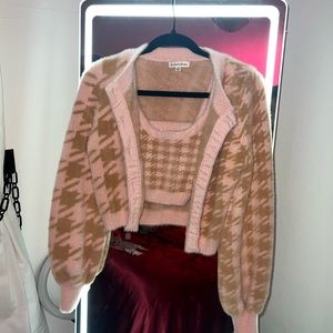 For Love & Lemons Cher cardigan & crop top set